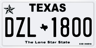 TX license plate DZL1800