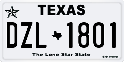 TX license plate DZL1801