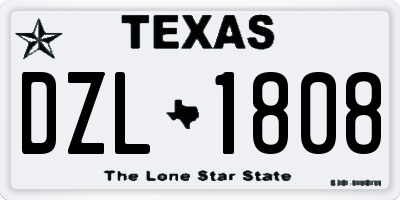 TX license plate DZL1808