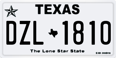 TX license plate DZL1810