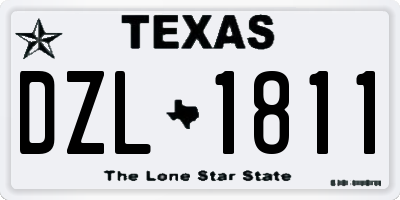 TX license plate DZL1811