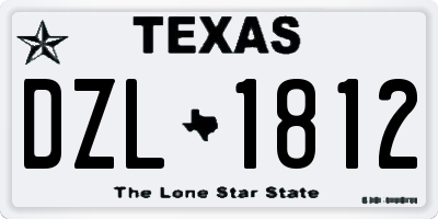 TX license plate DZL1812