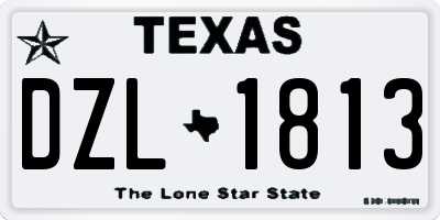 TX license plate DZL1813