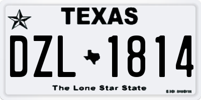 TX license plate DZL1814