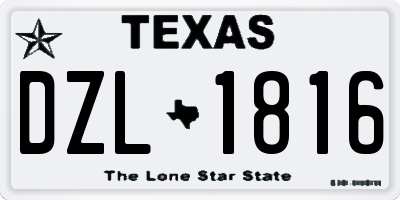 TX license plate DZL1816