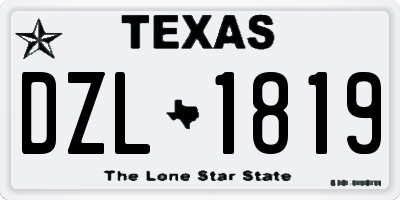 TX license plate DZL1819