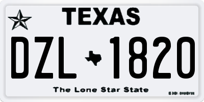 TX license plate DZL1820