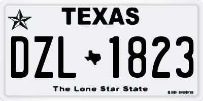 TX license plate DZL1823
