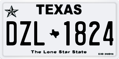 TX license plate DZL1824