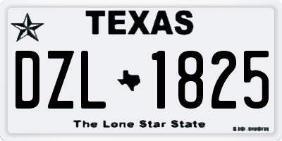 TX license plate DZL1825