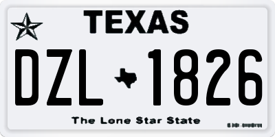 TX license plate DZL1826