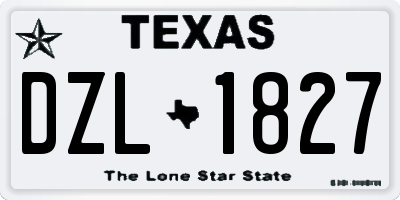 TX license plate DZL1827