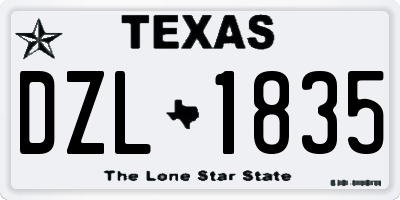 TX license plate DZL1835