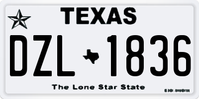 TX license plate DZL1836