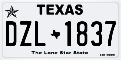 TX license plate DZL1837