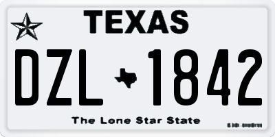 TX license plate DZL1842
