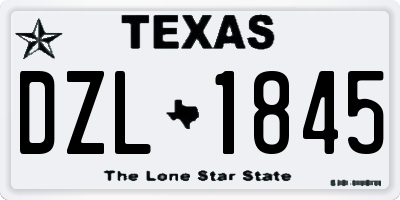 TX license plate DZL1845