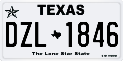 TX license plate DZL1846