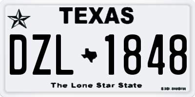 TX license plate DZL1848