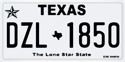 TX license plate DZL1850