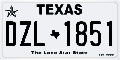 TX license plate DZL1851