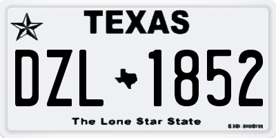 TX license plate DZL1852