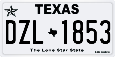 TX license plate DZL1853