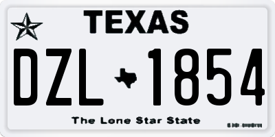 TX license plate DZL1854