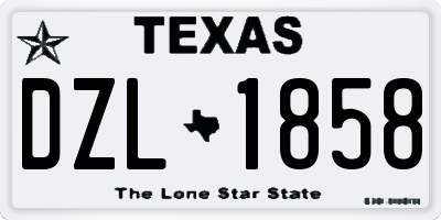 TX license plate DZL1858