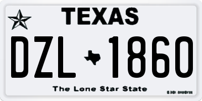 TX license plate DZL1860
