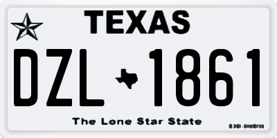 TX license plate DZL1861