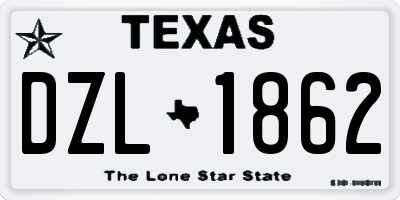 TX license plate DZL1862