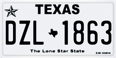 TX license plate DZL1863