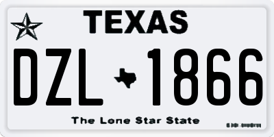 TX license plate DZL1866
