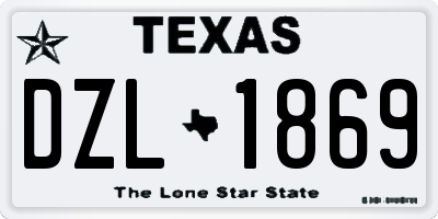 TX license plate DZL1869
