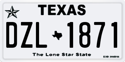 TX license plate DZL1871