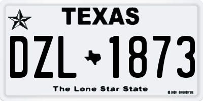 TX license plate DZL1873