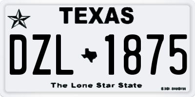 TX license plate DZL1875