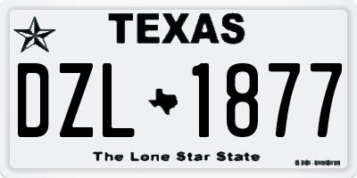 TX license plate DZL1877