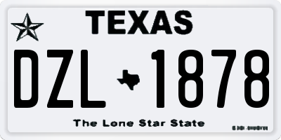 TX license plate DZL1878
