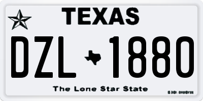 TX license plate DZL1880