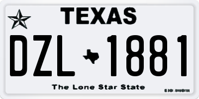 TX license plate DZL1881
