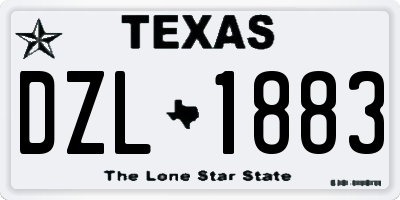 TX license plate DZL1883
