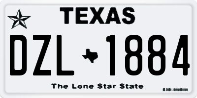 TX license plate DZL1884