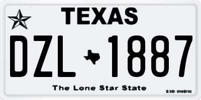 TX license plate DZL1887