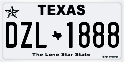 TX license plate DZL1888