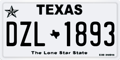 TX license plate DZL1893
