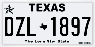 TX license plate DZL1897
