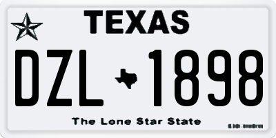 TX license plate DZL1898