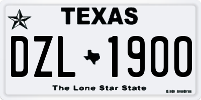 TX license plate DZL1900